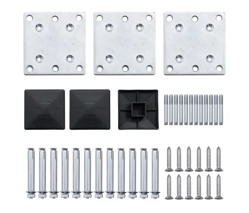 Žoga Paneļu Komplekts, 353X186 Cm, Melns Wpc Vidaxl