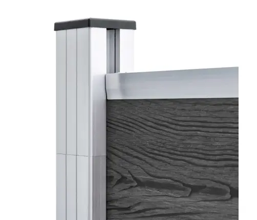 Žoga Paneļu Komplekts, 1564X186 Cm, Melns Wpc Vidaxl