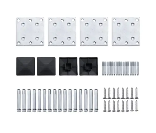 Žoga Paneļu Komplekts, 446X(105-186) Cm, Melns Wpc   Vidaxl