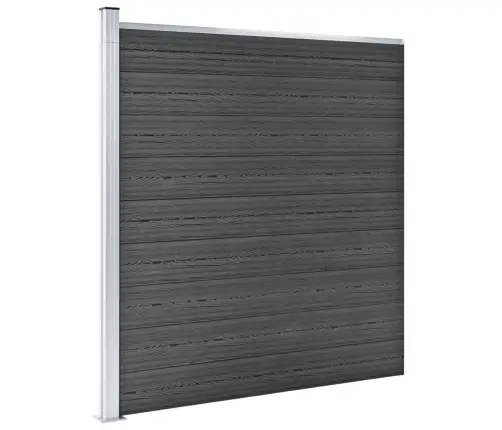 Žoga Paneļu Komplekts, 792X(105-186) Cm, Melns Wpc     Vidaxl