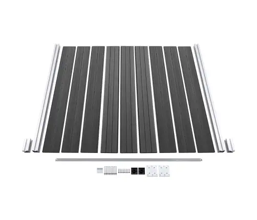 Žoga Paneļu Komplekts, 792X(105-186) Cm, Melns Wpc     Vidaxl