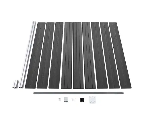 Žoga Paneļu Komplekts, 965X(105-186) Cm, Melns Wpc   Vidaxl