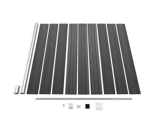 Žoga Paneļu Komplekts, 1657X(105-186) Cm, Melns Wpc   Vidaxl