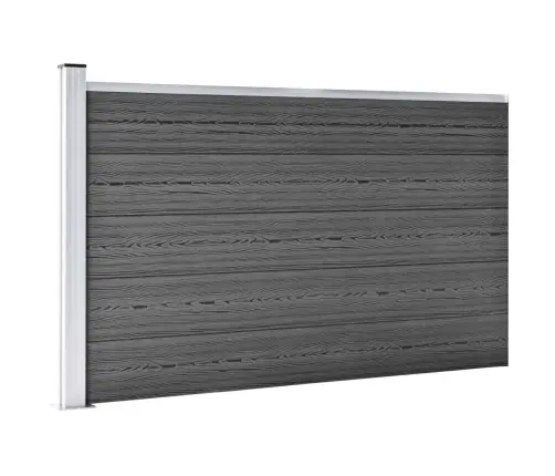 Žoga Paneļu Komplekts, 526X105 Cm, Melns Wpc   Vidaxl