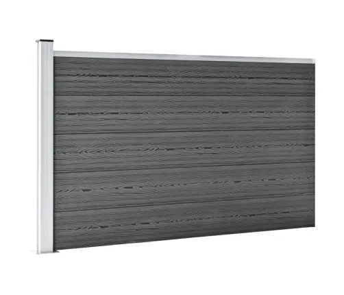 Tvoros Segmentų Rinkinys, Juodos Spalvos, 699X105cm Wpc