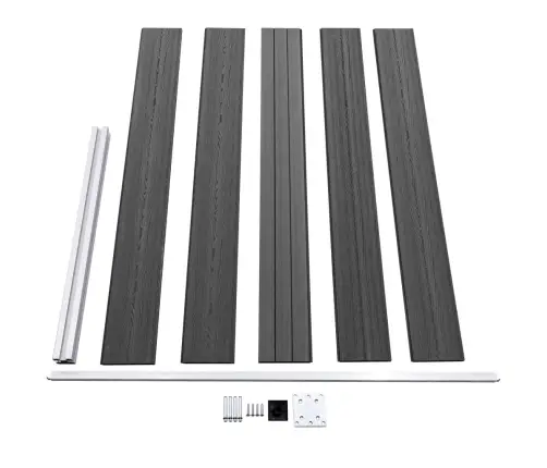 Tvoros Segmentų Rinkinys, Juodos Spalvos, 699X105cm Wpc