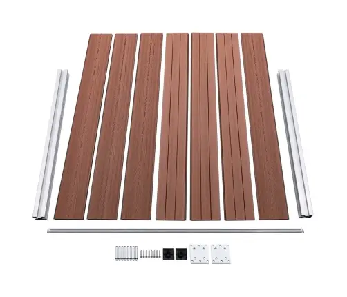 Žoga Paneļu Komplekts, 526X146 Cm, Brūns Wpc   Vidaxl