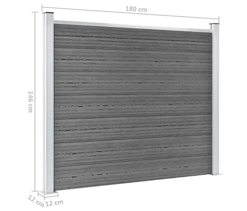 Žoga Paneļu Komplekts, 526X146 Cm, Pelēks Wpc   Vidaxl