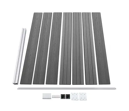 Žoga Paneļu Komplekts, 526X146 Cm, Pelēks Wpc   Vidaxl