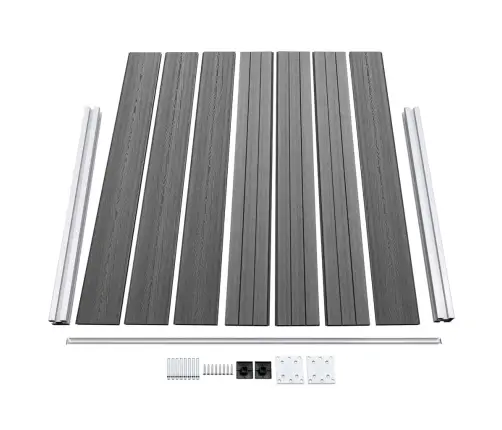 Žoga Paneļu Komplekts, 699X146 Cm, Pelēks Wpc   Vidaxl