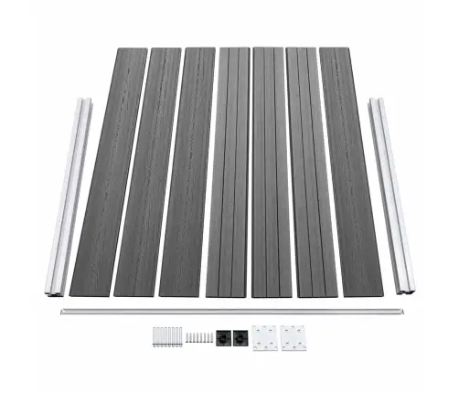 Žoga Paneļu Komplekts, 872X146 Cm, Pelēks Wpc   Vidaxl