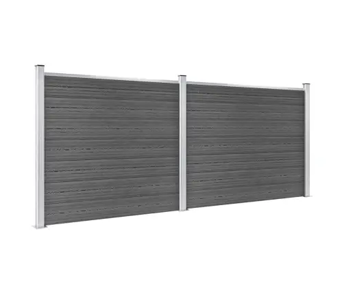 Žoga Paneļu Komplekts, 353X146 Cm, Melns Wpc   Vidaxl