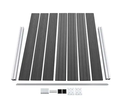 Žoga Paneļu Komplekts, 353X146 Cm, Melns Wpc   Vidaxl