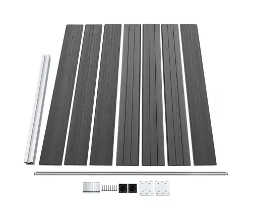 Žoga Paneļu Komplekts, 526X146 Cm, Melns Wpc   Vidaxl