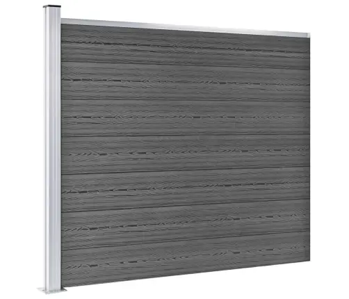 Žoga Paneļu Komplekts, 699X146 Cm, Melns Wpc   Vidaxl