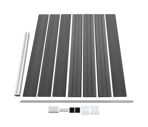 Žoga Paneļu Komplekts, 872X146 Cm, Melns Wpc Vidaxl