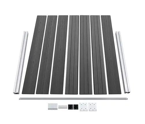 Žoga Paneļu Komplekts, 872X146 Cm, Melns Wpc Vidaxl