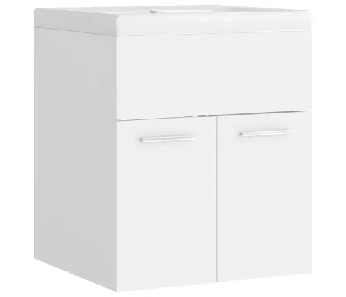 Skapītis Ar Iebūvētu Izlietni, Balts, Inženierijas Koks Vidaxl