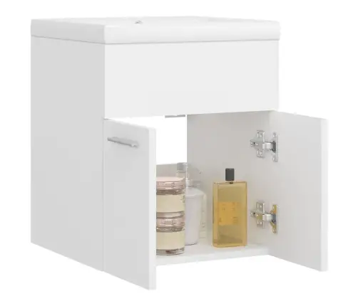 Skapītis Ar Iebūvētu Izlietni, Balts, Inženierijas Koks Vidaxl