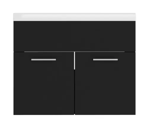 Skapītis Ar Iebūvētu Izlietni, Melns, Skaidu Plāksne Vidaxl