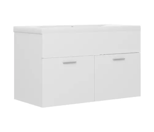 Skapītis Ar Iebūvētu Izlietni, Balts, Inženierijas Koks Vidaxl