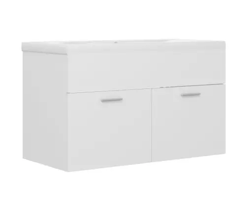 Skapītis Ar Iebūvētu Izlietni, Balts, Inženierijas Koks Vidaxl