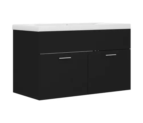 Valamukapp Sisseehitatud Valamuga, Must, Tehispuit