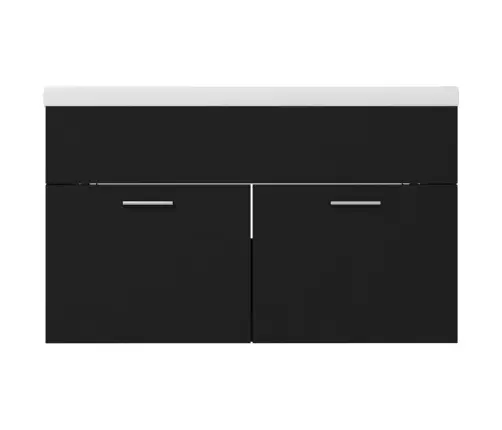 Valamukapp Sisseehitatud Valamuga, Must, Tehispuit