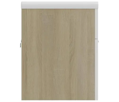 Skapītis Ar Iebūvētu Izlietni, Balts, Ozola, Inženierijas Koks Vidaxl