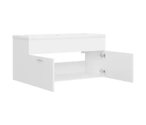 Skapītis Ar Iebūvētu Izlietni, Balts, Skaidu Plāksne Vidaxl