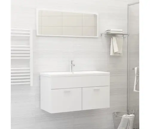 Vannasistabas Mēbeļu Komplekts, Balts, Inženierijas Koks Vidaxl Vannasistabas Mēbeļu Komplekts, Balts, Inženierijas Koks Vidaxl