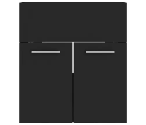 Vannitoamööblikomplekt, Must, Puitlaastplaat