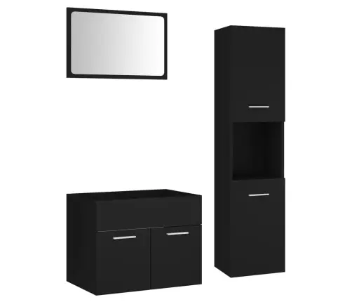 Vannasistabas Mēbeļu Komplekts, Melns, Skaidu Plāksne Vidaxl