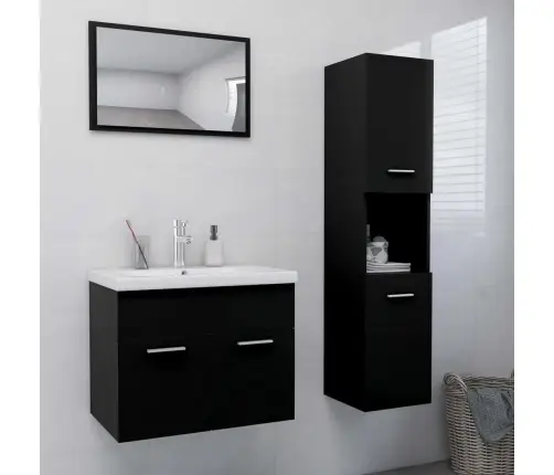 Vannasistabas Mēbeļu Komplekts, Melns, Skaidu Plāksne Vidaxl