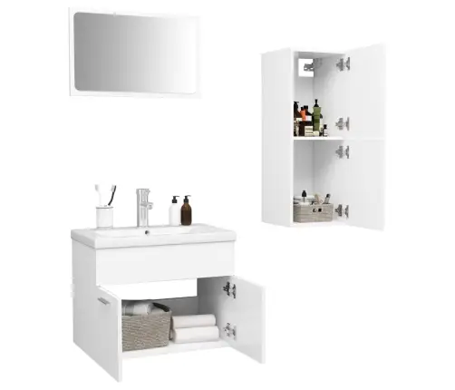 Vannasistabas Mēbeļu Komplekts, Balts, Inženierijas Koks Vidaxl