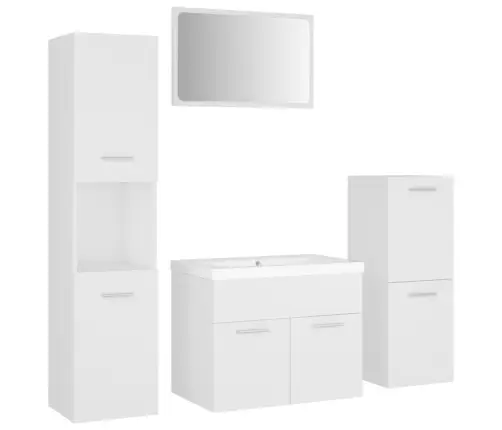 Vannasistabas Mēbeļu Komplekts, Balts, Inženierijas Koks Vidaxl