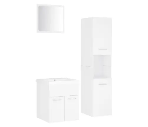 Vannasistabas Mēbeļu Komplekts, Balts, Skaidu Plāksne Vidaxl