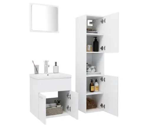 Vannasistabas Mēbeļu Komplekts, Balts, Skaidu Plāksne Vidaxl