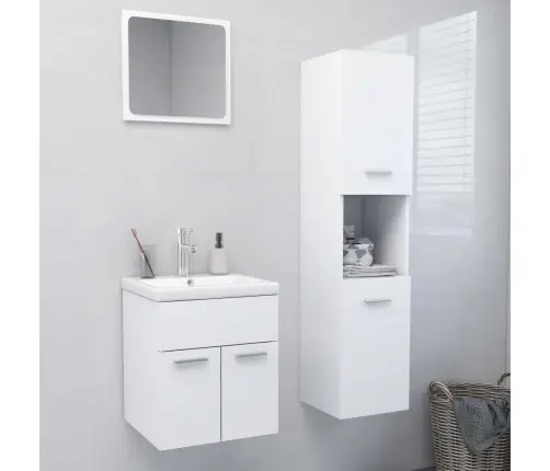 Vannasistabas Mēbeļu Komplekts, Balts, Skaidu Plāksne Vidaxl