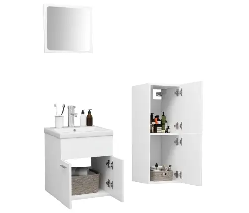 Vannasistabas Mēbeļu Komplekts, Balts, Skaidu Plāksne Vidaxl