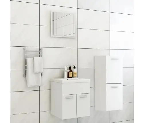 Vannasistabas Mēbeļu Komplekts, Balts, Skaidu Plāksne Vidaxl