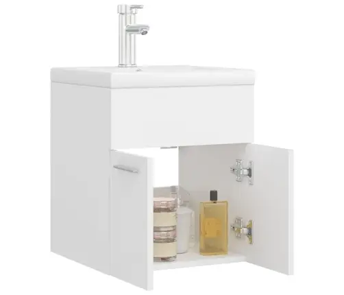 Skapītis Ar Iebūvētu Izlietni, Balts, Inženierijas Koks Vidaxl