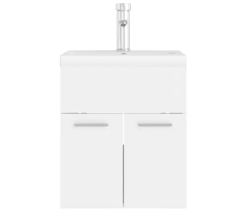 Skapītis Ar Iebūvētu Izlietni, Balts, Inženierijas Koks Vidaxl