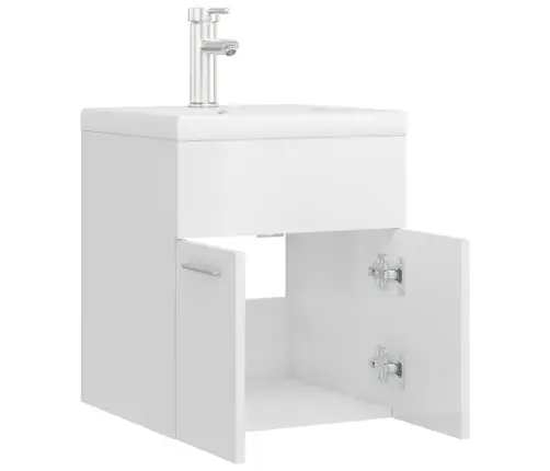 Skapītis Ar Iebūvētu Izlietni, Spīdīgi Balts, Inženierijas Koks Vidaxl Skapītis Ar Iebūvētu Izlietni, Spīdīgi Balts, Inženierijas Koks Vidaxl