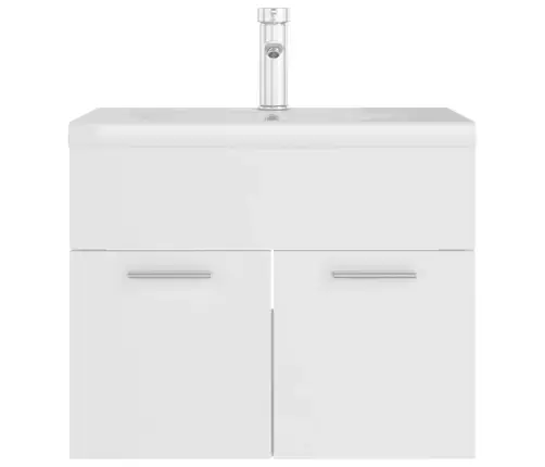 Skapītis Ar Iebūvētu Izlietni, Balts, Skaidu Plāksne Vidaxl