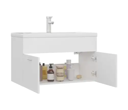 Valamukapp Sisseehitatud Valamuga, Valge, Tehispuit