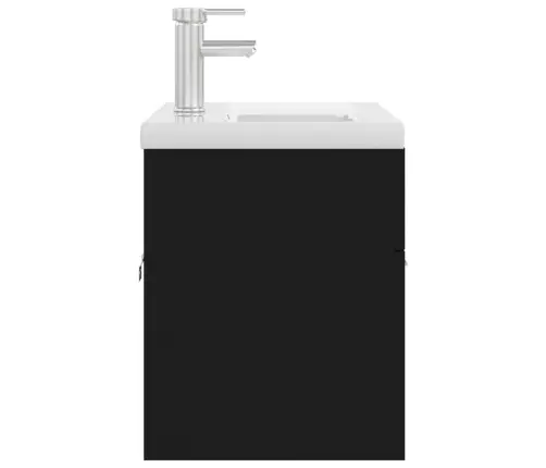 Skapītis Ar Iebūvētu Izlietni, Melns, Inženierijas Koks Vidaxl