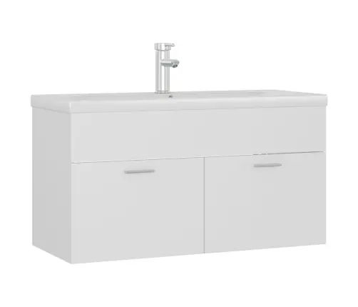 Skapītis Ar Iebūvētu Izlietni, Balts, Inženierijas Koks Vidaxl