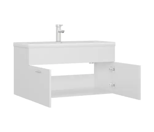 Skapītis Ar Iebūvētu Izlietni, Balts, Inženierijas Koks Vidaxl