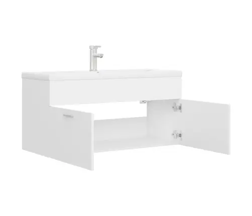 Praustuvo Spintelė Su Įmontuotu Praustuvu, Baltos Spalvos, Mdp